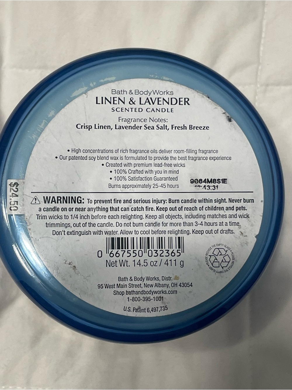 Bath & Body Works Linen & Lavender Scented Candle - New - Picture 3 of 3